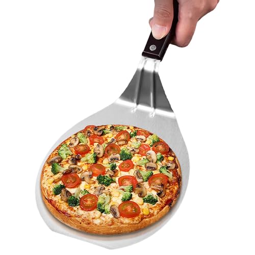 Pizzaschaufel aus Metall, Pizzaschale aus Edelstahl | Leichter Pizzaschieber mit Holzgriff - Pfannenwender zum Selbstbacken, leichter Spatel mit langem Griff zum Schälen von Pizza Pizzaschaufel aus Metall, Pizzaschale aus Edelstahl | Leichter Pizzaschieber mit Holzgriff - Pfannenwender zum Selbstbacken, leichter Spatel mit langem Griff zum Schälen von Pizza von Genérico