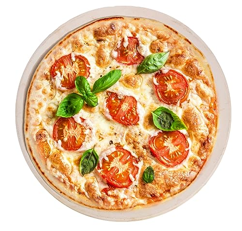 Pizzastein rund 30 cm aus hitzebeständigem Cordierit - Für eine authentische Pizza mit knusprigem Boden & köstlichen saftigem Belag wie im Lieblingsrestaurant! von Genérico