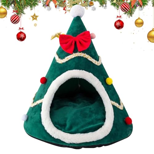 Plush Cat Beds for Indoor Cats- Sturdy Christmas Tree Cat Bed | Portable halbvergossene Höhle, Plush Cat Nest, Christmas Cat Bed, Autumn Winter Sleeping Nest for Cats and Dogs Plush Cat Beds for Indoor Cats- Sturdy Christmas Tree Cat Bed | Portable halbvergossene Höhle, Plush Cat Nest, Christmas Cat Bed, Autumn Winter Sleeping Nest for Cats and Dogs von Genérico