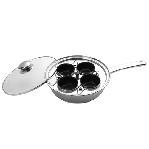 Poached Egg Cup Egg Pan Non Stick | 4 Cup Poached Egg Maker | 2-in-1 Egg Pan for Breakfast | Egg Frying Pan Egg Cooker | Non-Stick Four Cup Egg Poacher for Breakfast, Brunch, Lunch, Dinner von Genérico