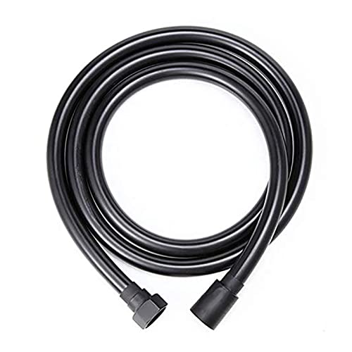 Polyvinylchlorid, Silber und Schwarz, Hochdruck-Polyvinylchlorid, weich, für das Badezimmer, Handbrause, flexibler Duschschlauch, 360 ° drehbar (schwarz) von Genérico