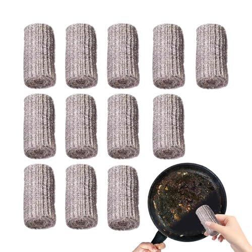 Reinigungspads aus Stahlwolle, 12 Pads für Zuhause, Mehrzweckreiniger zum Reinigen von Geschirr, Pfannen, Töpfen, Parri von Genérico