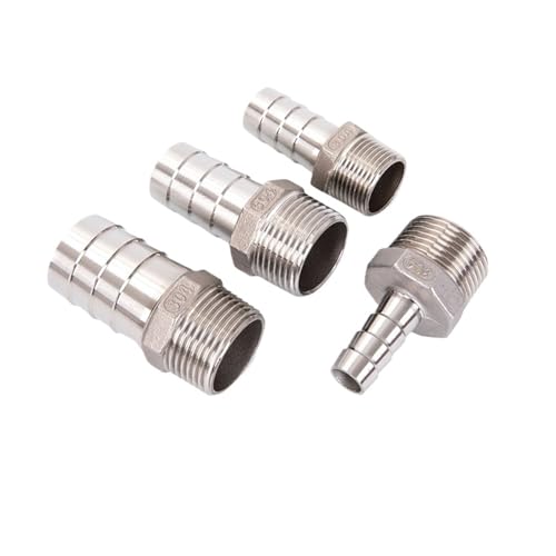 Rohrverschraubung aus Edelstahl 304 mit Außengewinde NPT 6 mm, 8 mm, 10 mm, 12 mm, 13 mm, 14 mm, 15 mm, 16 mm, 19 mm und 20 mm von Genérico