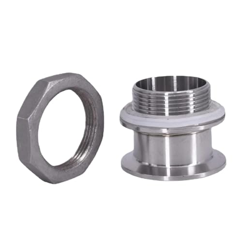 Rohrverschraubung aus Edelstahl mit doppelter 1,5 Zoll und 2 Zoll Dreifachklemme 1-1/4 Zoll und 1-1/2 Zoll (mit Nut, DN32-K64mm-K50,5 mm) von Genérico