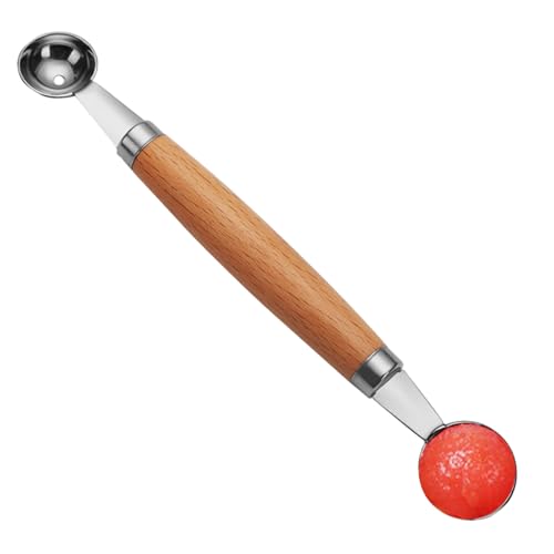 Satermelon Baller Scoop - Double Melons Baller | Fruchthandhabung ohne Fruchtmanöver | Eiskugelschneider mit doppelter Spitze | Rutschfester Eislöffelschneider für Wassermelone Satermelon Baller Scoop - Double Melons Baller | Fruchthandhabung ohne Fruchtmanöver | Eiskugelschneider mit doppelter Spitze | Rutschfester Eislöffelschneider für Wassermelone von Genérico