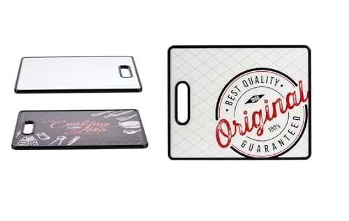 Schneidebrett und Servierbrett für die Küche, großes Schneidebrett, Kunststoff, robust, leicht, hygienisch, verschiedene Designs, 38 x 30 cm (weiß) von Genérico