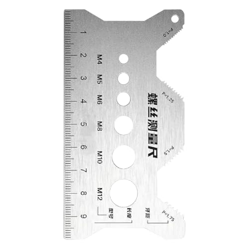 Schraubenmessgerät, Tester für Schrauben und Muttern aus Edelstahl, zweidimensionales Gerät für Schmuck, Elektronik, Uhren, Handwerk, Zimmerei von Genérico