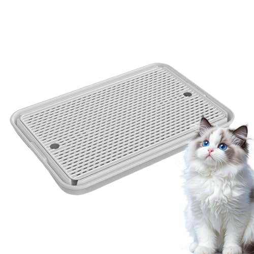 Schritt De Box - Rutschfeste Katzentreppe | Selbstreinigende Haustierplattform | Erhöhtes zweilagiges Tablett mit Filterfunktion | Design-Box für den Balkon von Genérico
