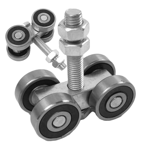 Schwimmende Schienenrollen – Türrollen-Set für Kastenschienen, Schwerlast-Hardware | Verstärkter Aufhänger für eine reibungslose Bewegung der Tür, AC von Genérico