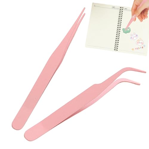 Scrapbooking-Aufkleber-Pinzette – Gerade Pinzette zum Basteln | 2 gerade Pinzetten aus Edelstahl für Scrapbooking mit Abdeckung | Manuelle Bastelpinzette Scrapbooking-Aufkleber-Pinzette – Gerade Pinzette zum Basteln | 2 gerade Pinzetten aus Edelstahl für Scrapbooking mit Abdeckung | Manuelle Bastelpinzette von Genérico