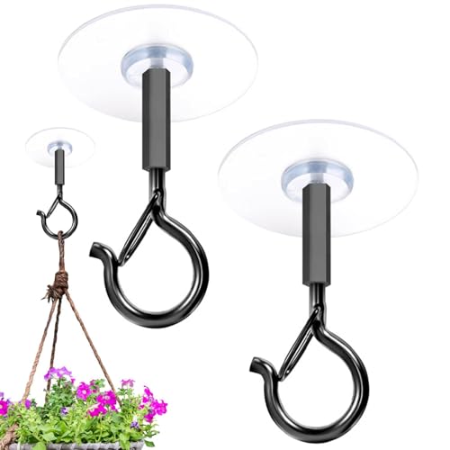 Selbstklebende Deckenhaken – 2 Haken zum Aufhängen an der Decke ohne Bohren, selbstklebender Deckenhaken mit Sicherheitsverschluss, robuste Wandhaken, Duschhaken, C-Haken von Genérico