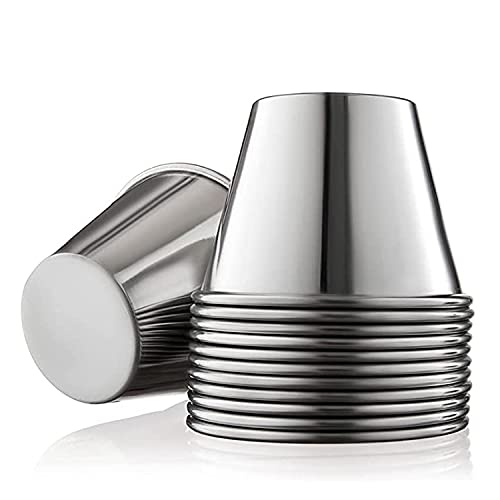 Set mit 12 Puddingformen aus Edelstahl,Flanes, Desserts, Konditorei, Saucen, Törtchen, robuste Formen, ideal für süße und herzhafte Leckereien, Ø9 cm von Genérico