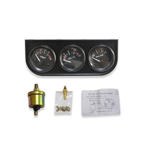 Set mit 3 Universal-Uhren, 52 mm, Voltmeter, Öldruck, Öltemperatur, mit Halterung Set mit 3 Universal-Uhren, 52 mm, Voltmeter, Öldruck, Öltemperatur, mit Halterung von Genérico