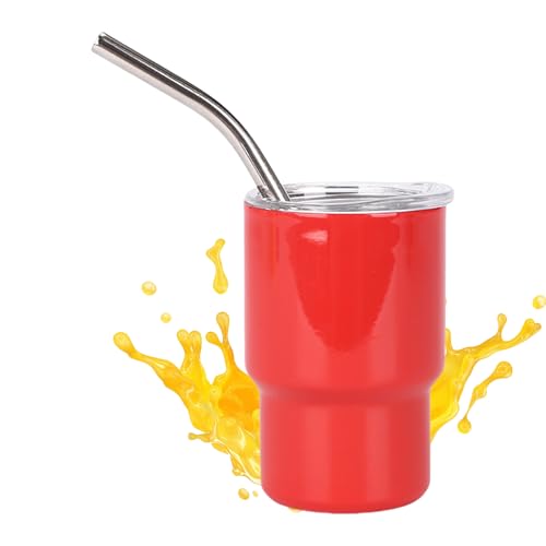 Shot-Gläser | 90 ml Becher mit Strohhalm | Edelstahlflaschen für Likör, Tee, Whisky, originelle Geschenke für Partys und Hochzeiten von Genérico