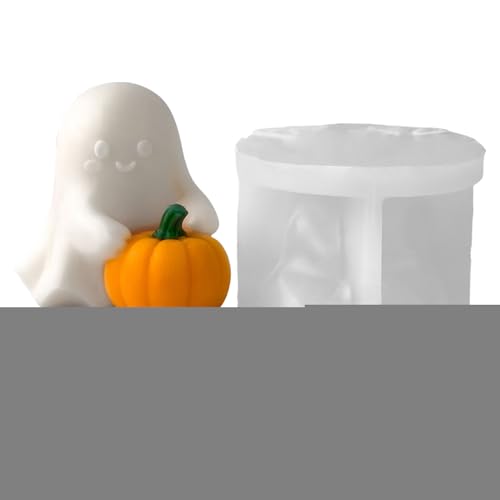 Silikon in Geisterform - aus Silikon in Kürbisform | aus Beton in Halloween-Form mit stehendem Kürbis, leicht zu trennen, für Seifenherstellung Silikon in Geisterform - aus Silikon in Kürbisform | aus Beton in Halloween-Form mit stehendem Kürbis, leicht zu trennen, für Seifenherstellung von Genérico