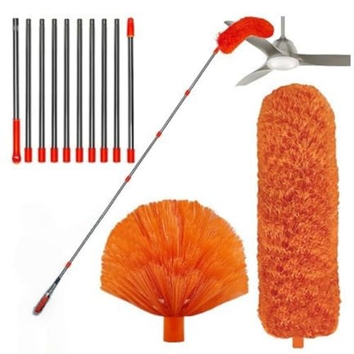 Staubentfernungsset mit hoher Reichweite, 6 m, mit Staubwedel aus Mikrofaser, Spinnennetz, Teleskopstange von 1,5 bis 4,9 m, für Deckenventilator, Decke, Fenster, Wand, Bildschirm Staubentfernungsset mit hoher Reichweite, 6 m, mit Staubwedel aus Mikrofaser, Spinnennetz, Teleskopstange von 1,5 bis 4,9 m, für Deckenventilator, Decke, Fenster, Wand, Bildschirm von Genérico