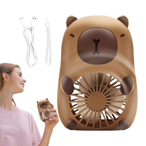 Süßer Handventilator, elektrischer Ventilator von Capybara, USB-Schnellladung, Zubehör für persönliche Kühlgeräte, Lebensmittelkühler für Kinder und Männer, Innenbereich von Genérico