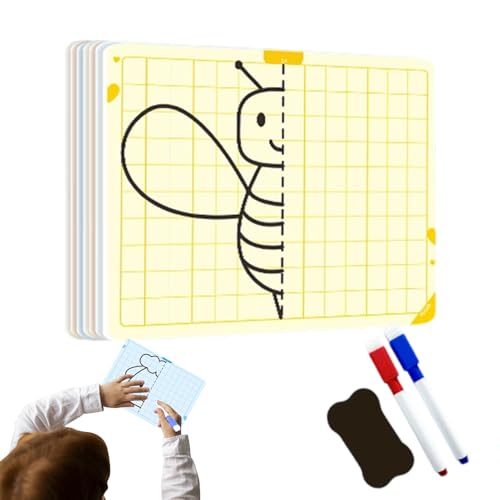 Symmetrische Zeichenkarte – Symmetrische Tafel mit Rastermuster | Entwicklungswerkzeug-Set zum Schreiben von und Mädchen Symmetrische Zeichenkarte – Symmetrische Tafel mit Rastermuster | Entwicklungswerkzeug-Set zum Schreiben von und Mädchen von Genérico