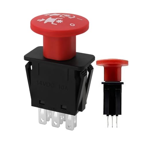 Taste des Rasenmähers, PTO-Schalter für Rasenmäher in Pilzform, PTO-Schalter für Positionsmesser | roter Druckknopfschalter für Ariens Gravely von Genérico