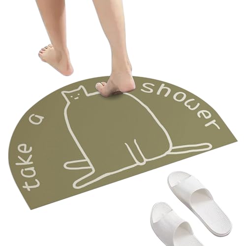 Tierbodenteppich: Niedlicher und flauschiger Badteppich, seitlicher Spülebereich ohne Verrutschen, wasserabsorbierender Bodenläufer mit Cartoon-Motiv von Genérico