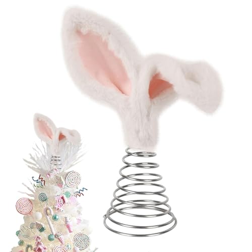 Topper mit Hasenohren - Frühlingsbaum Topper | festliche Dekoration für Kaninchen, Hasendekoration aus Metall mit Frühlingsruf für niedliche Osterbäume, Dekorationszubehör Topper mit Hasenohren - Frühlingsbaum Topper | festliche Dekoration für Kaninchen, Hasendekoration aus Metall mit Frühlingsruf für niedliche Osterbäume, Dekorationszubehör von Genérico