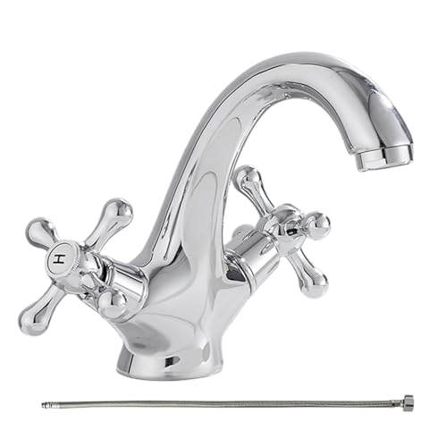 Touch Waschtischmischer – Mischbatterie für das Badezimmer, Waschbecken-Linse aus Messing, ein Loch, Doppelgriff mit einem Schlauch Touch Waschtischmischer – Mischbatterie für das Badezimmer, Waschbecken-Linse aus Messing, ein Loch, Doppelgriff mit einem Schlauch von Genérico