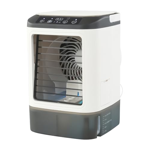 Tragbare Klimaanlage, klein, tragbar, USB-Schreibtisch-Luftbefeuchter, LED-Ventilator mit 3 Geschwindigkeiten, für Schlafzimmer, Wohnmobil, Garage, Apartme von Genérico