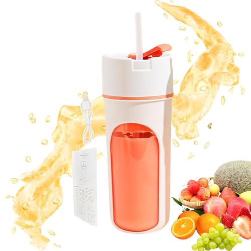 Tragbarer Entsafterbecher, Entsafter, kompakter persönlicher Entsafter, 480 ml, zum Mixen von Früchten, wiederaufladbarer Mixer, Mini-Entsafter für die Küche mit Deckel von Genérico