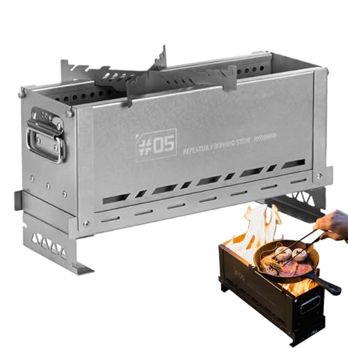 Tragbarer Küchenherd, Campingkocher, Wanderkocher aus Edelstahl, tragbarer Campingkocher, Sekundärbrenner für den Außenbereich, Kochen, Survival, Fog von Genérico