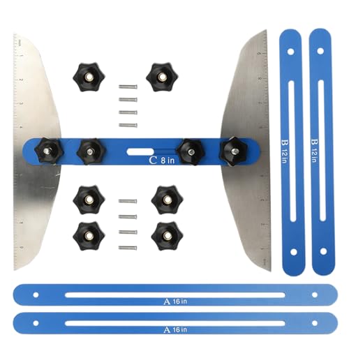 Treppenlaufschablone, Laufflächenlehre | Leiterprofilschablone | Multifunktionales Faltlineal, verstellbares Designgerät von 27,9-152,4 cm (11-60 Zoll), Führung von Genérico