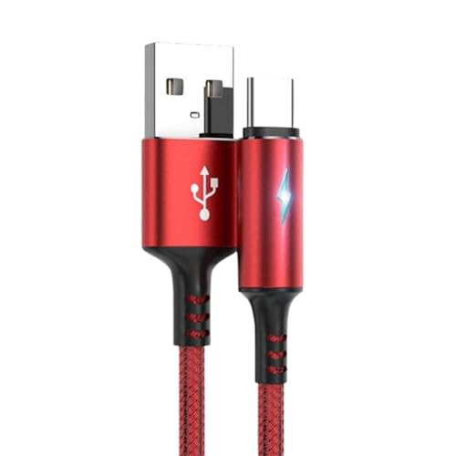 USB C Kabel, USB C Ladekabel, Nylon Schnellladekabel mit LED-Licht, automatisches Abschalten Typ C, Nylon Schnellladekabel mit LED-Licht, Computer, Telefon USB C Kabel, USB C Ladekabel, Nylon Schnellladekabel mit LED-Licht, automatisches Abschalten Typ C, Nylon Schnellladekabel mit LED-Licht, Computer, Telefon von Genérico