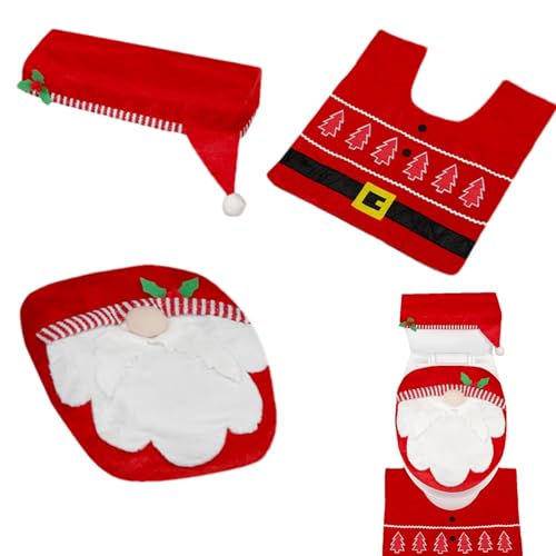 WC-Deckel-Set – 3er-Set Toilettendeckel mit Badematte | Toilettendeckel für Toilettentank | Toilettendeckel | WC-Deckel | Lustiger WC-Deckel von Genérico