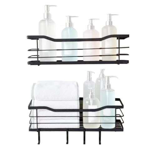 Wandregal für Dusche, Duschregal, Wandregal, Handtuchhalter, 2 Stück, für Seife, Shampoo und Gel, für Zuhause und Dekoration Wandregal für Dusche, Duschregal, Wandregal, Handtuchhalter, 2 Stück, für Seife, Shampoo und Gel, für Zuhause und Dekoration von Genérico