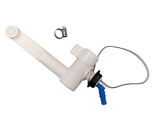 CR-MOESANCO® Set Kaltwasserhahn + 1 Klemme aus Edelstahl für Wohnwagen, Wohnmobil, Wohnwagen oder Boot mit Schalter, 12 V, Kaltwasser, Weiß von CR-MOESANCO