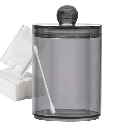 Wattestäbchenspender, schwarze Wattestäbchenbox mit Deckel, transparente Wattestäbchenhalter, Aufbewahrungsbox von Genérico