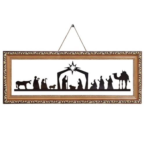 Weihnachtskrippe aus Eisen | Weihnachtsdekoration für Krippe | religiöse christliche Dekoration Kerzen Tischdekoration für Weihnachten Kamin Wand Haus Party Innen Weihnachtskrippe aus Eisen | Weihnachtsdekoration für Krippe | religiöse christliche Dekoration Kerzen Tischdekoration für Weihnachten Kamin Wand Haus Party Innen von Genérico