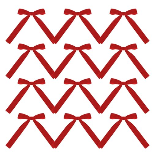 Weihnachtsschleifen für Weihnachtsbäume | Samtschleifen | Weihnachtstür | 2 rote Kronenschleifen mit Samtband | rote Weihnachtsschleifen Weihnachtsschleifen für Weihnachtsbäume | Samtschleifen | Weihnachtstür | 2 rote Kronenschleifen mit Samtband | rote Weihnachtsschleifen von Genérico