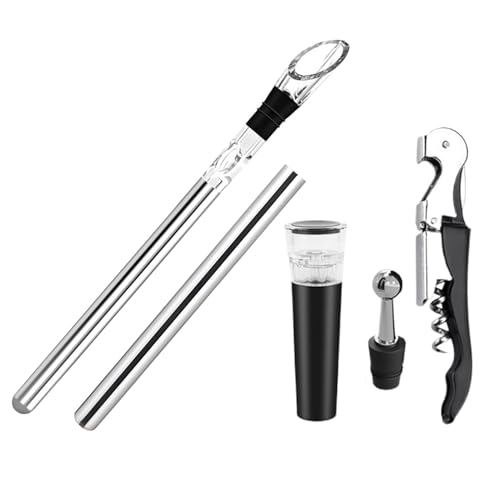 Weinkühlstab – Weinkühler-Set aus Edelstahl | Set zum Kühlen von Getränken, Weinflaschenkühler, Weinkühler mit Flaschenöffner von Genérico
