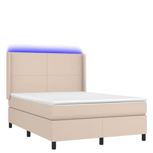 Wenjingqi 3139264 Boxspringbett, LED-Matratze, Kunstleder, Cappuccino, 140 x 190 cm, Braun Wenjingqi 3139264 Boxspringbett, LED-Matratze, Kunstleder, Cappuccino, 140 x 190 cm, Braun von Genérico