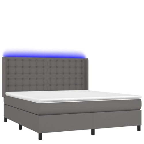 Wenjingqi 3139401 Boxspringbett, Matratze und LED, Kunstleder, Grau, 180 x 200 cm Wenjingqi 3139401 Boxspringbett, Matratze und LED, Kunstleder, Grau, 180 x 200 cm von Genérico