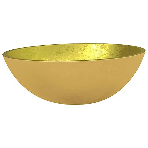 Wenjingqi 345261 Waschbecken aus goldenem Glas, 50 x 37 x 14 cm von Genérico