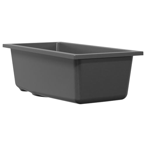 Wenjingqi 4012356 Küchenspüle mit Überlauf, Granit, Grau von Genérico