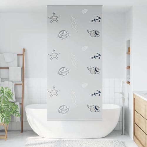 Wenjingqi 4014890 Duschrollo, Stoff, 90 x 240 cm, Breite 86 cm, Grau von Genérico