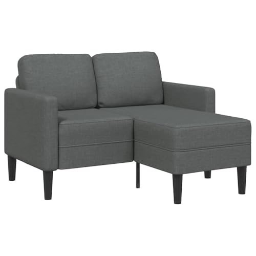 Wenjingqi 4107062 2-Sitzer-Sofa mit Chaiselongue in L-Form, dunkelgrau, 125 cm, Grau von Genérico