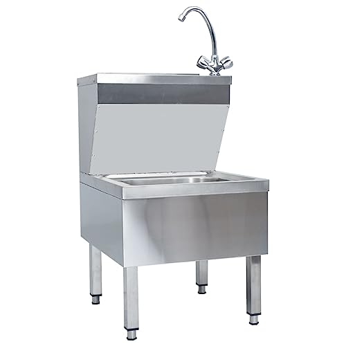 Wenjingqi 51116 Handwaschbecken mit Wasserhahn oder Edelstahl, freistehend von Genérico