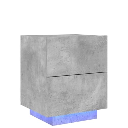 Wenjingqi 836741 Nachttisch mit LED-Lichtern, Holztechnik, Betongrau, Grau Wenjingqi 836741 Nachttisch mit LED-Lichtern, Holztechnik, Betongrau, Grau von Genérico