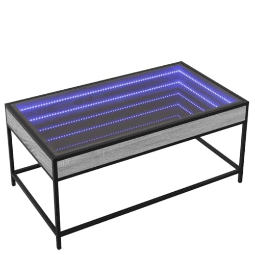 Wenjingqi 847690 Couchtisch mit Infinity-LED, Grau, Sonoma, 90 x 50 x 41 cm, Grau Wenjingqi 847690 Couchtisch mit Infinity-LED, Grau, Sonoma, 90 x 50 x 41 cm, Grau von Genérico