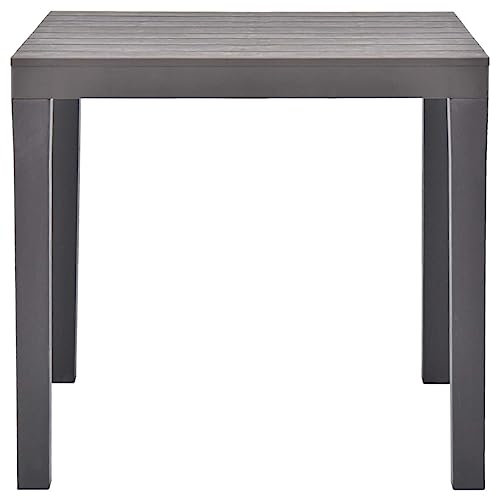 Wenjingqi Gartentisch aus Kunststoff, Farbe Mokka, 78 x 78 x 72 cm, Grau 48785 von Genérico