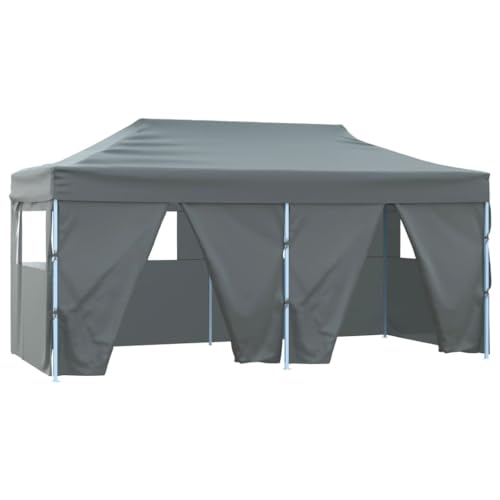 Wenjingqi Professioneller Faltpavillon mit 4 Wänden oder Anthrazit, 3 x 6 m, Anthrazit 48867 von Genérico