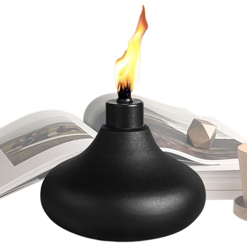 Wiederaufladbare Flammenlampe, Tischlampe, Feuerbehälter für den Außenbereich, langlebiges Metalldesign, perfekte Ergänzung für Terrasse, Ambiance, Backyard, Rettungsbeleuchtung, Dekoration von Genérico